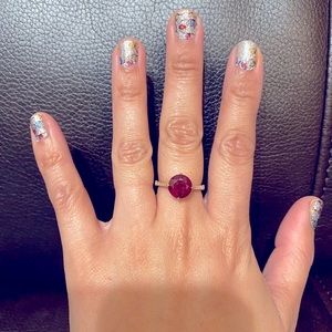 Rhodolite Garner solitaire ring